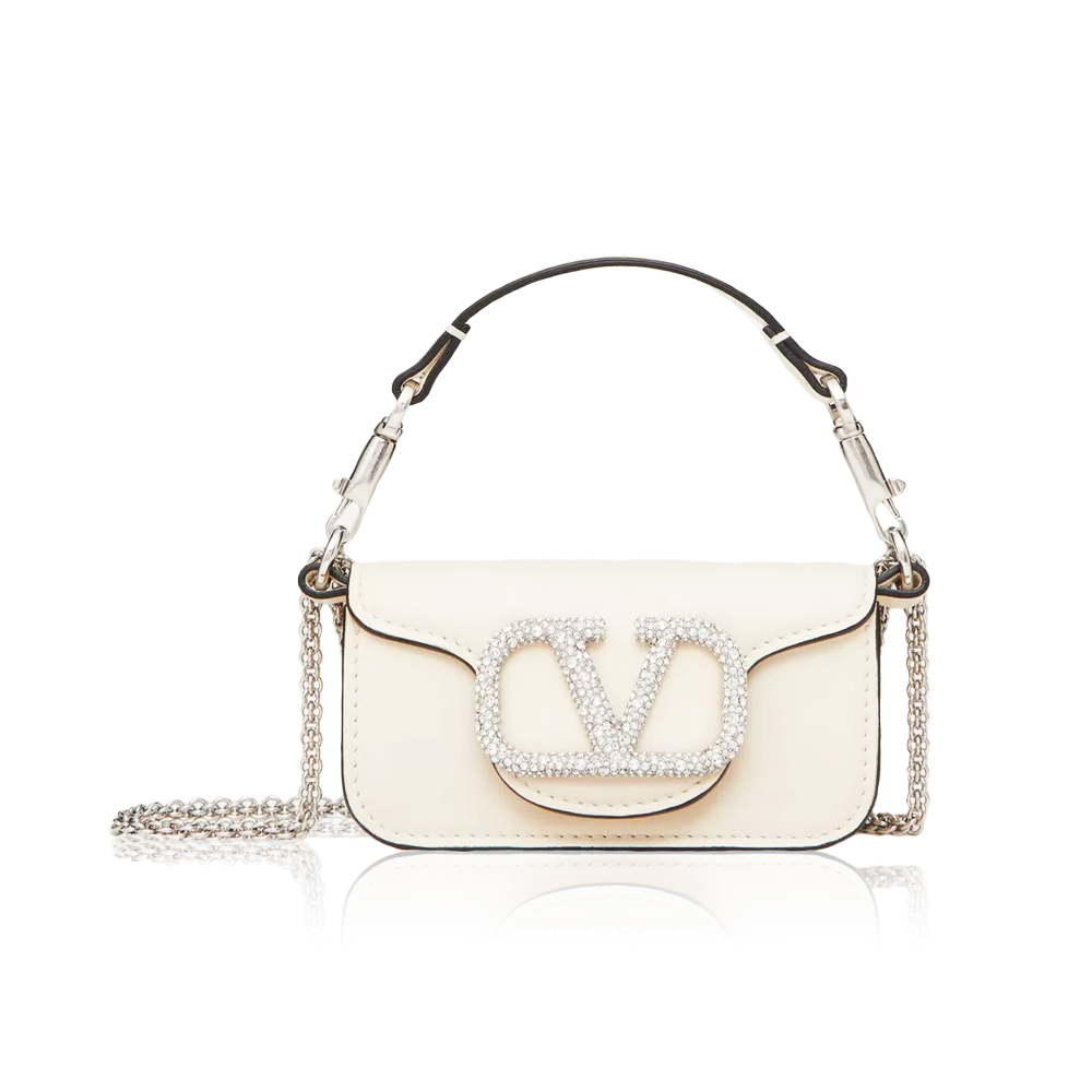 VALENTINO GARAVANI LOC MICRO BAG WITH CHAIN AND JEWEL LOGO