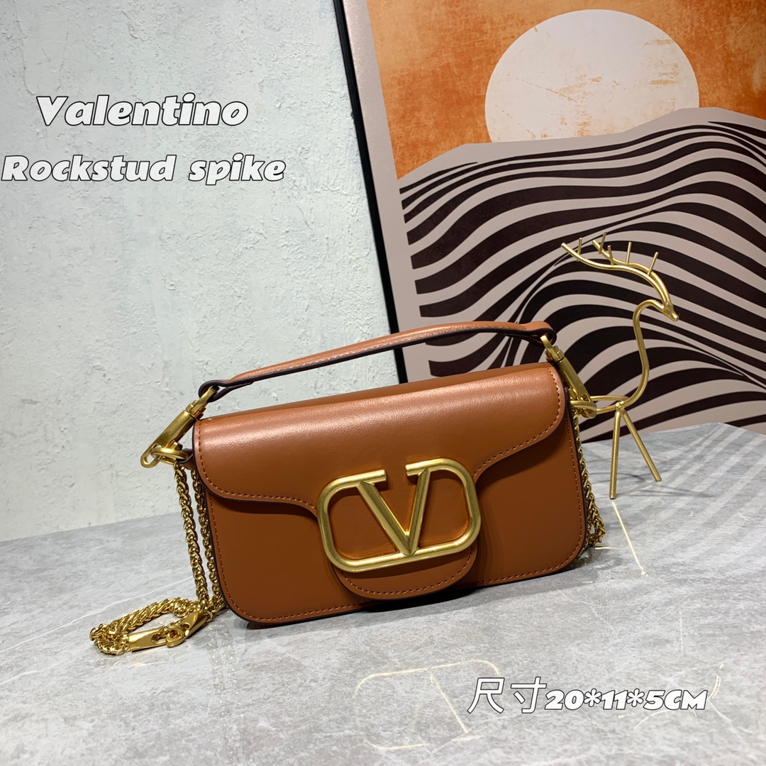 VALENTINO GARAVANI V Logo Baguette Shoulder Bag Ladies MINILOCO Calfskin Bag