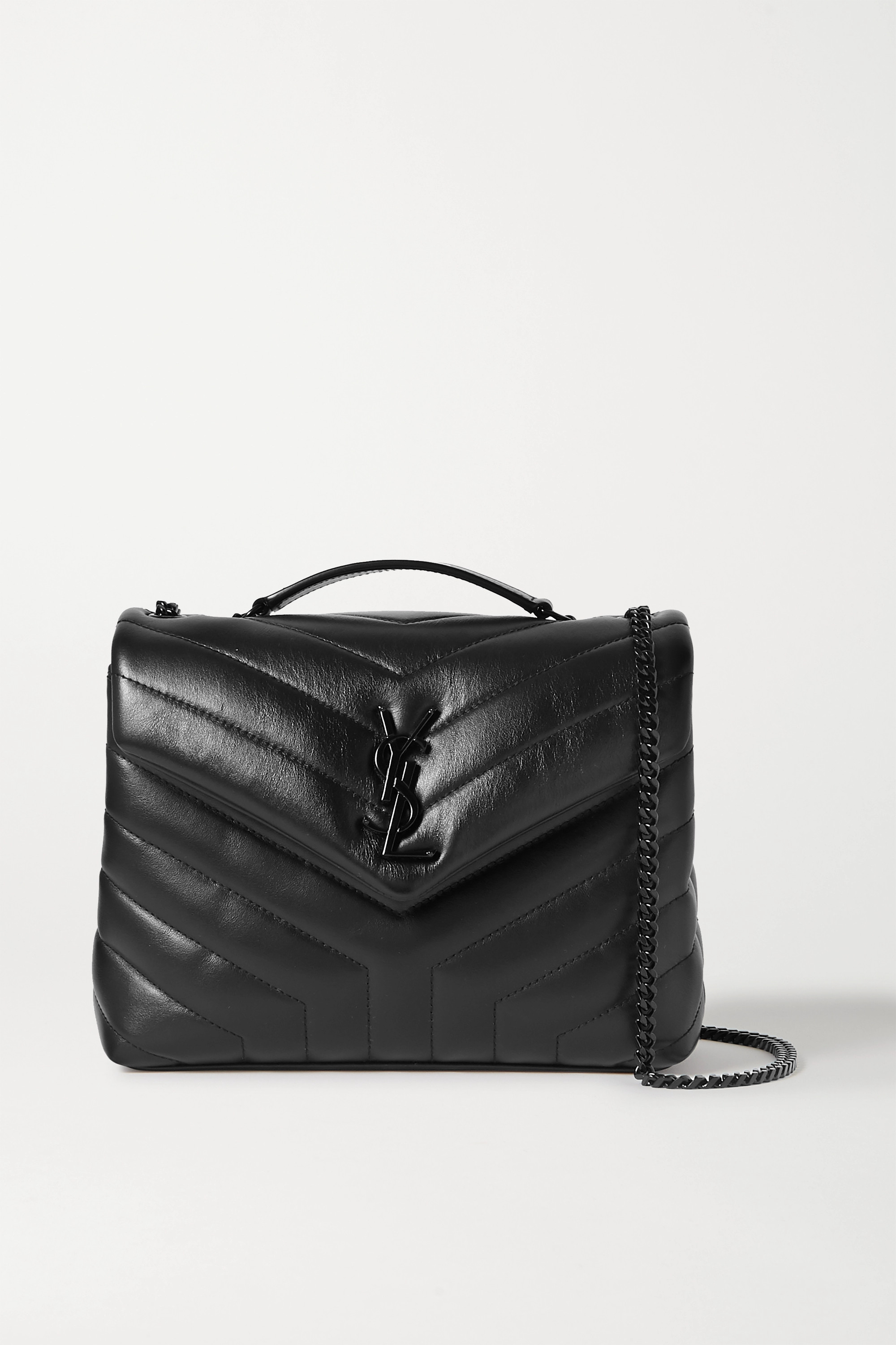 SAINT LAURENT Loulou small quilted leather shoulder bag black