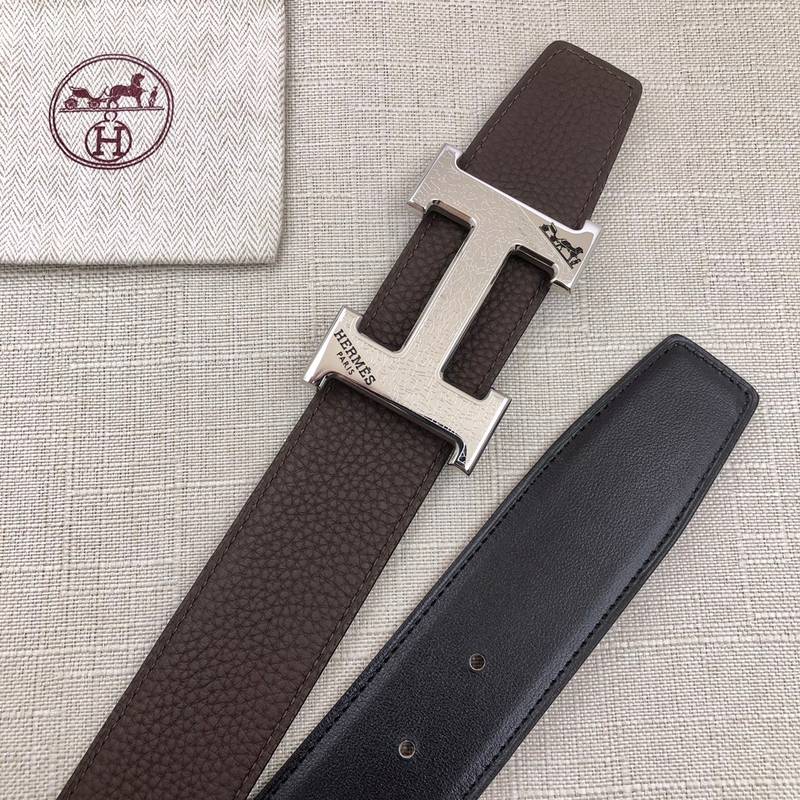 Hermes H Belt Buckle & Reversible Black Belt 380MM