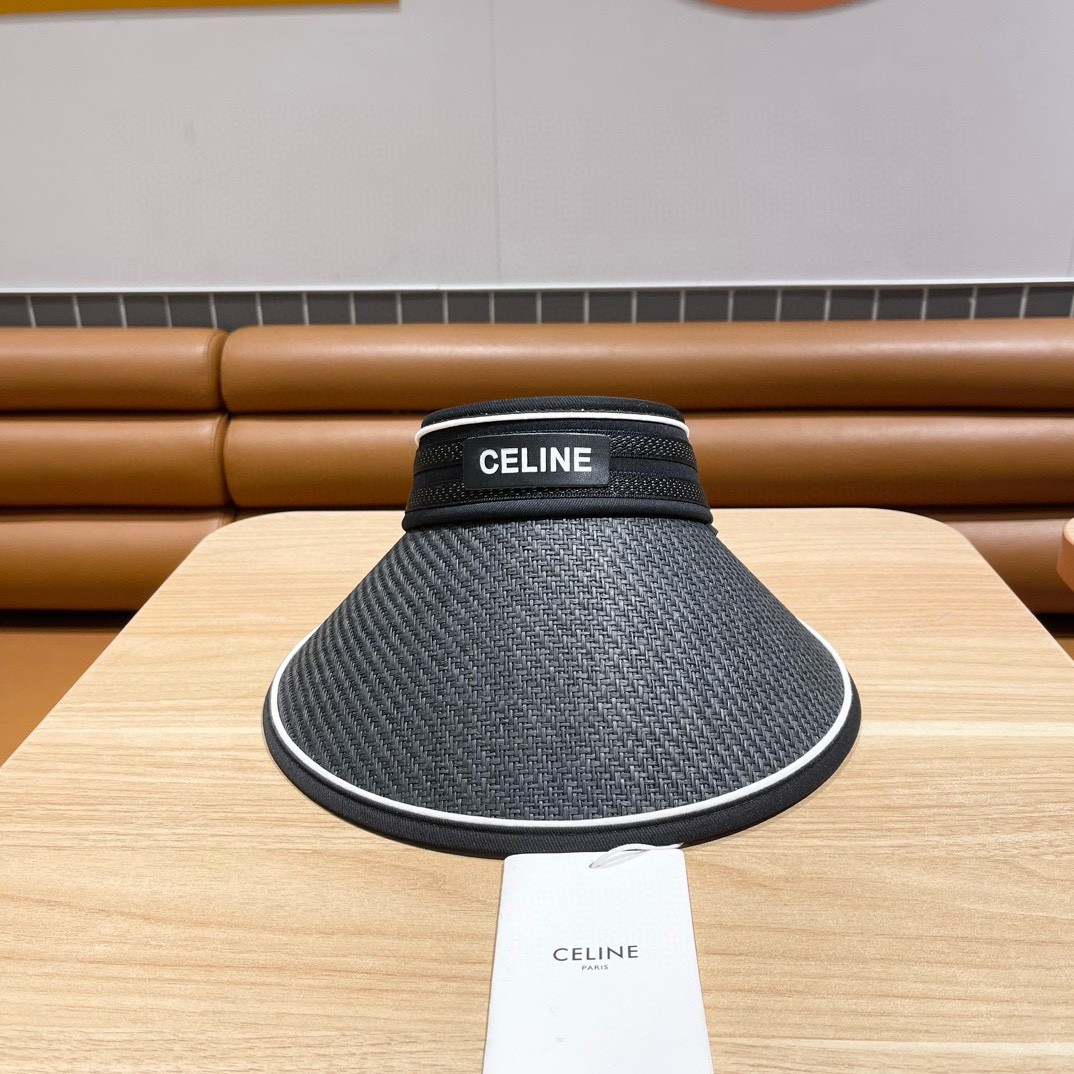 Ceiline Straw Hat, Letter Hat, Empty Top Hat Sunhat