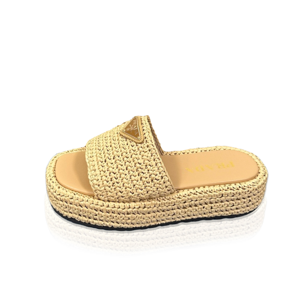 Prada's new popular straw woven slippers
