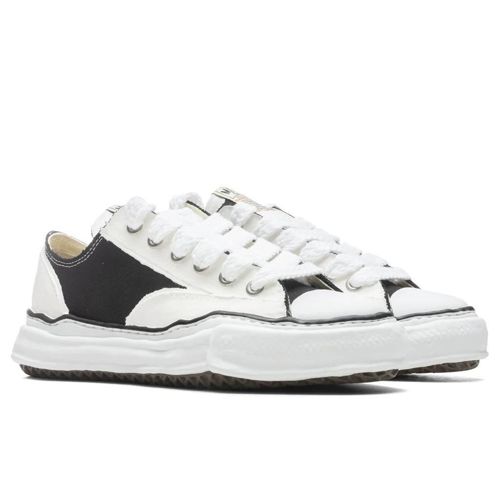 MIHARA YASUHIRO Peterson Low OG Sole Rubber Painted Canvas Sneaker - Black/White