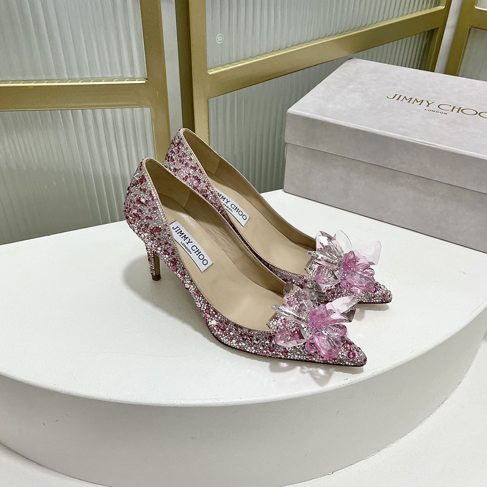 Jimmy Choo Allure Crystal Point Slide Sandal