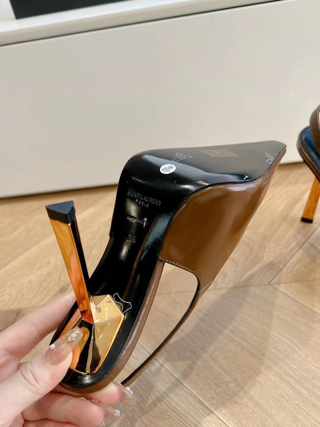 Saint Laurent metal heel high heels