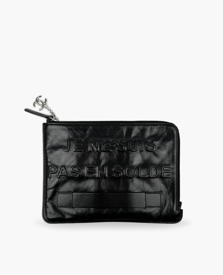 Chanel Je Ne Suis Pas En Solde Black Clutch