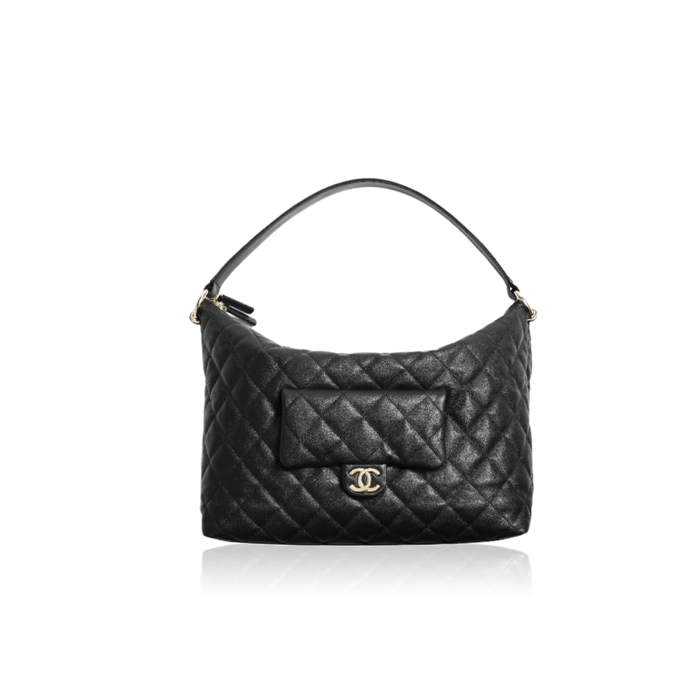 Chanel Hobo Calf Leather Shoulder Bag Handbag