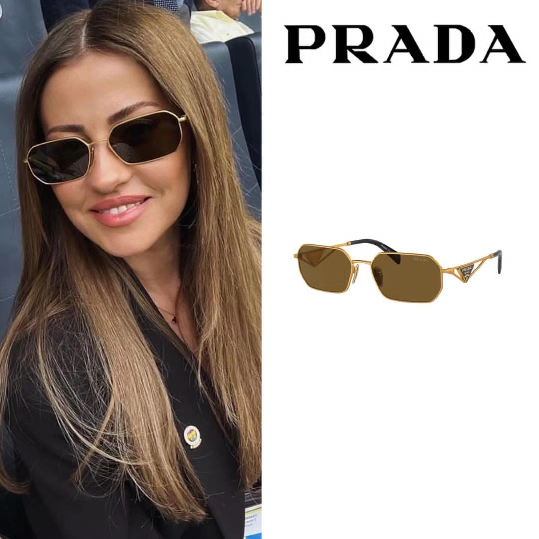Prada logo square frame sunglasses