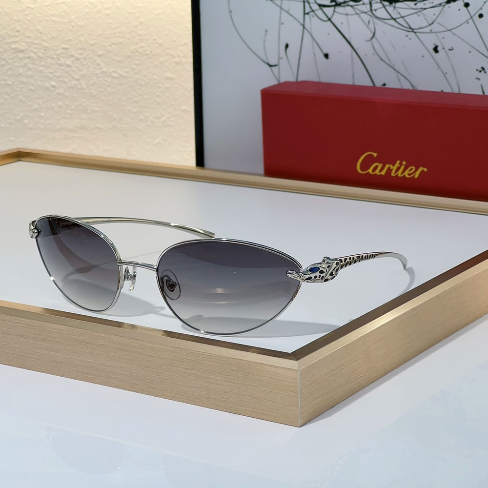 Cartier  Metal Cutout Frame  Sunglasses Top quality