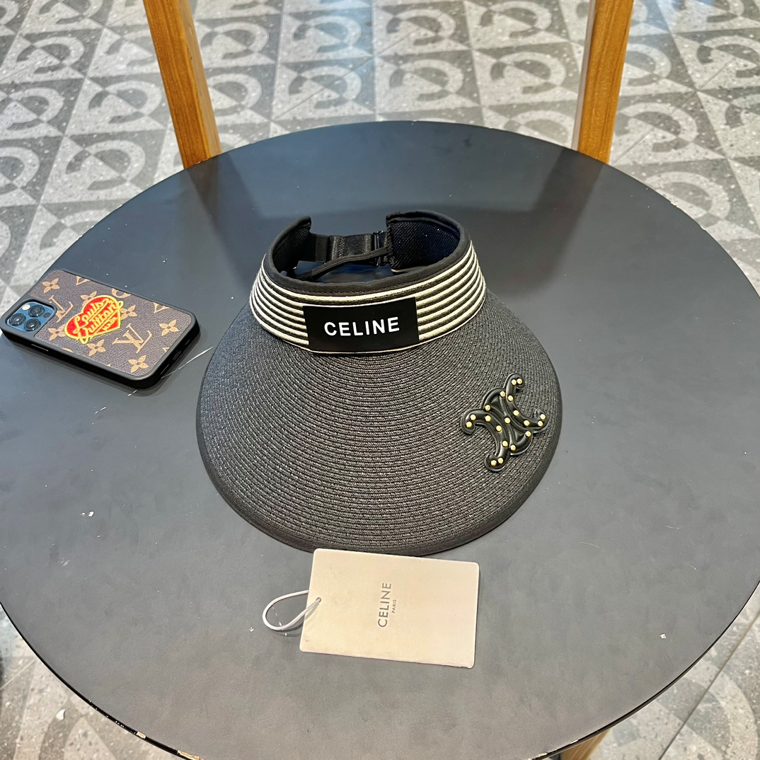 Ceiline Empty Top Hat UV Protection Large Brim Sunhat