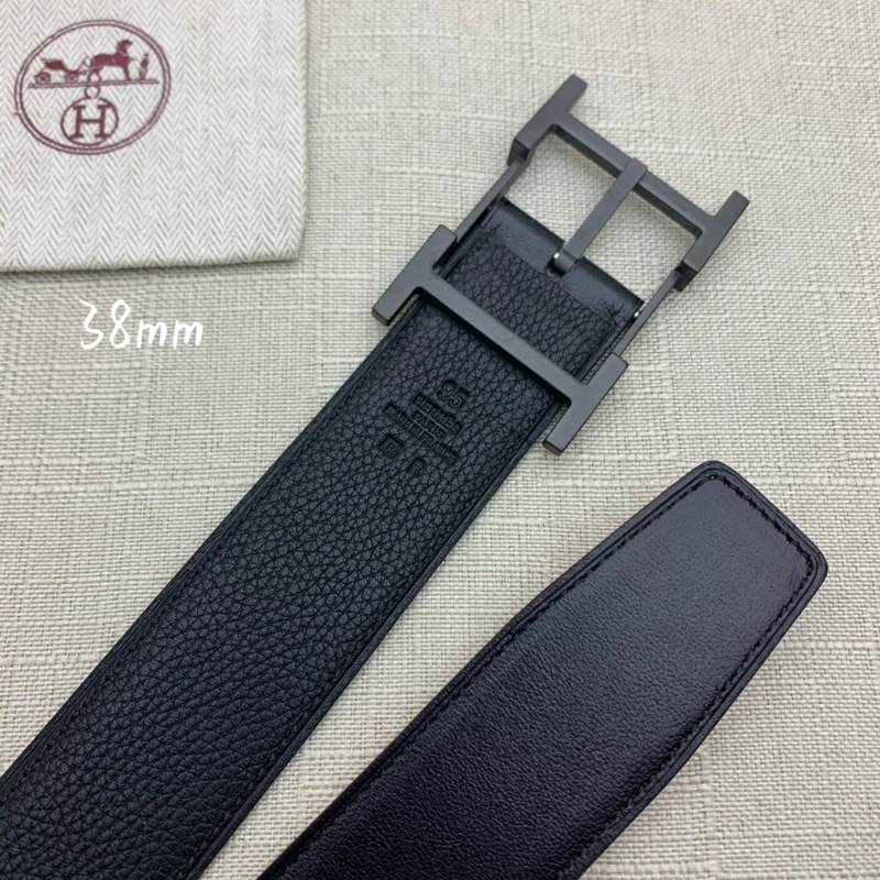 Hermes H Belt Buckle & Reversible Black Belt 380MM