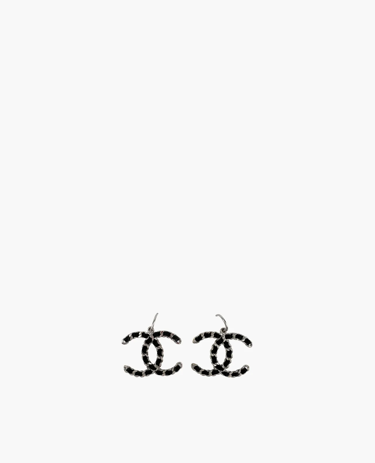 Chanel Leather Chain CC Earrings