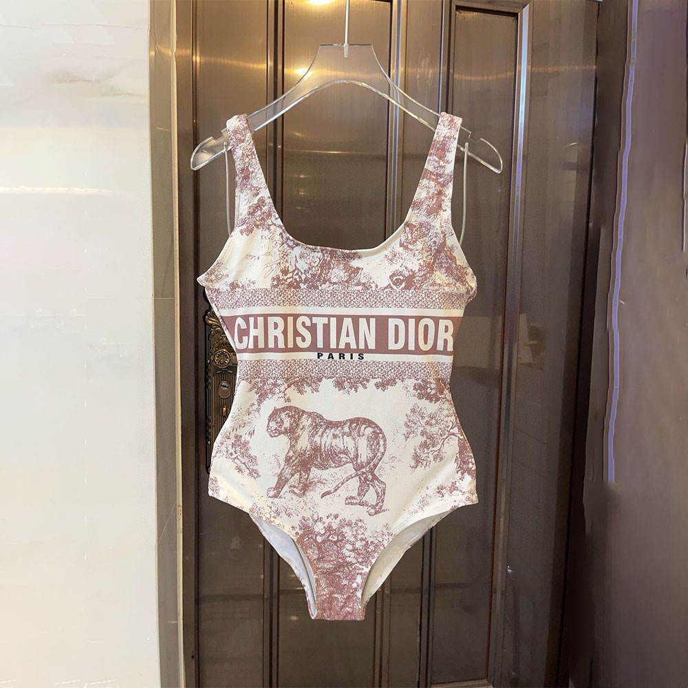 Dior Animal Print One-piece Swimsuit Swimwear