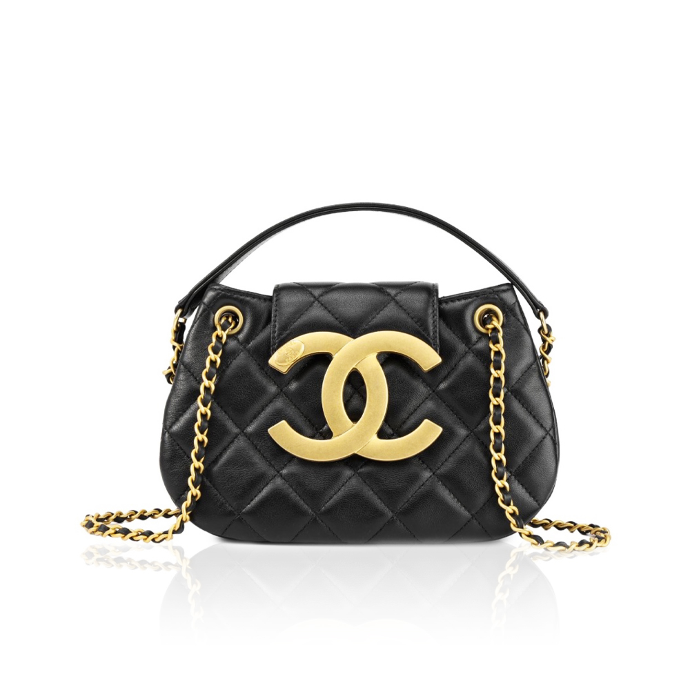 Chanel 24C Vintage Leather Messenger Bag Shoulder Crossbody Bag