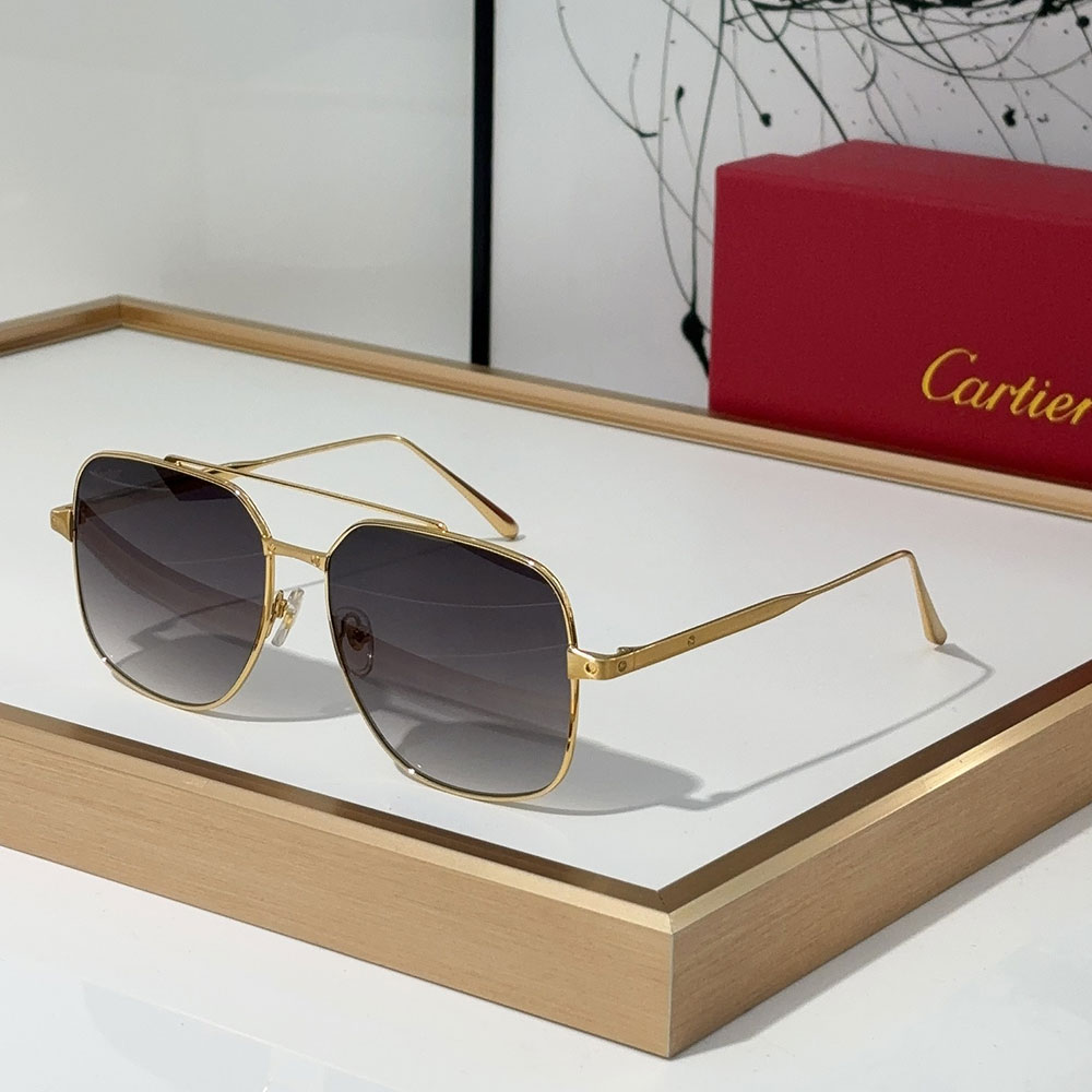 Cartier  Slim Metal Frame sunglasses Top quality