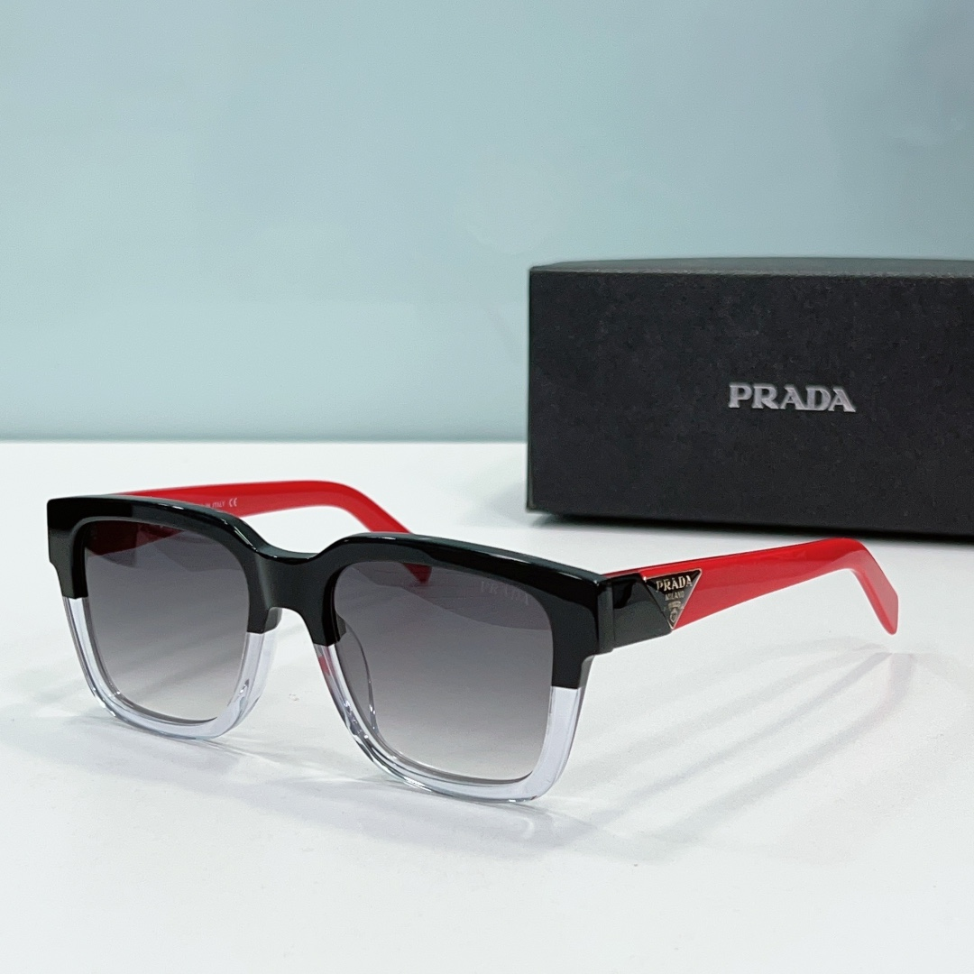 Prada  Mirror leg Stereoscopic Sign  sunglasses Top quality