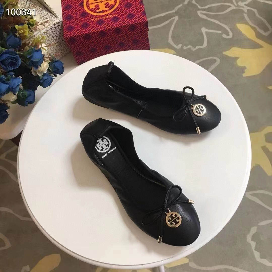 Tory Burch Leather Round Bow  Sandals Slide