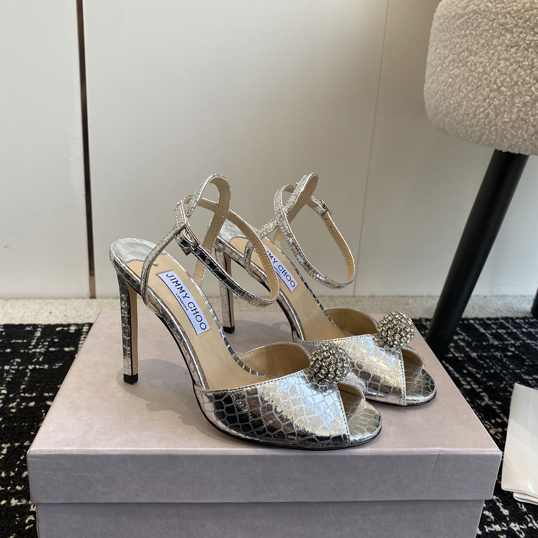 Jimmy Choo Sacora Leather Slingshot Fashion Buckle Slide Sandal