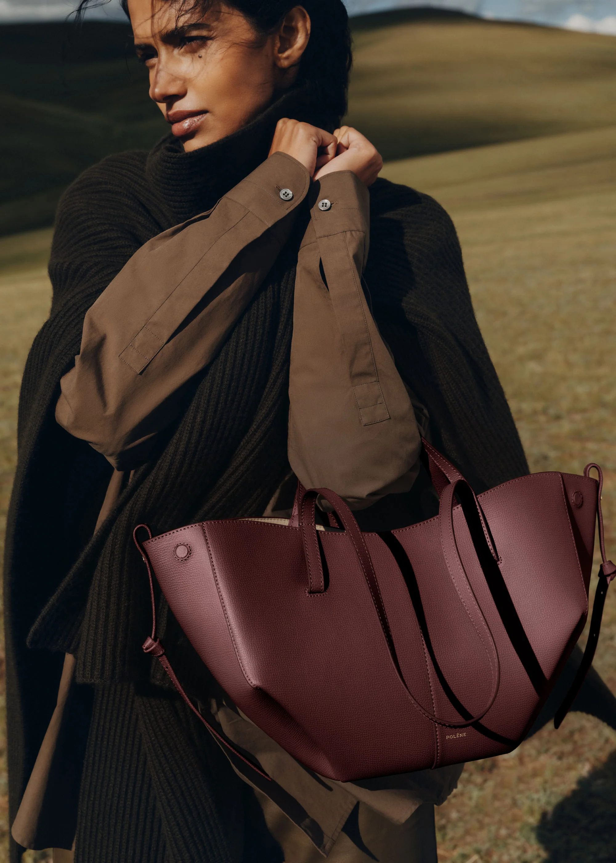 Polène Cyme Mini - Textured Black Cherry