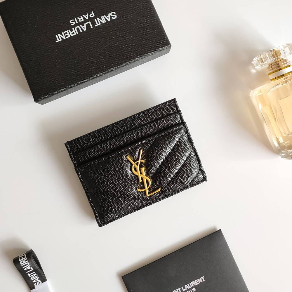 Saint Laurent YSL Caviar Leather Card bags