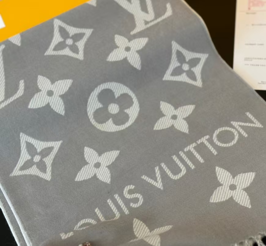 Louis Vuitton Grey Cashmere Scarf