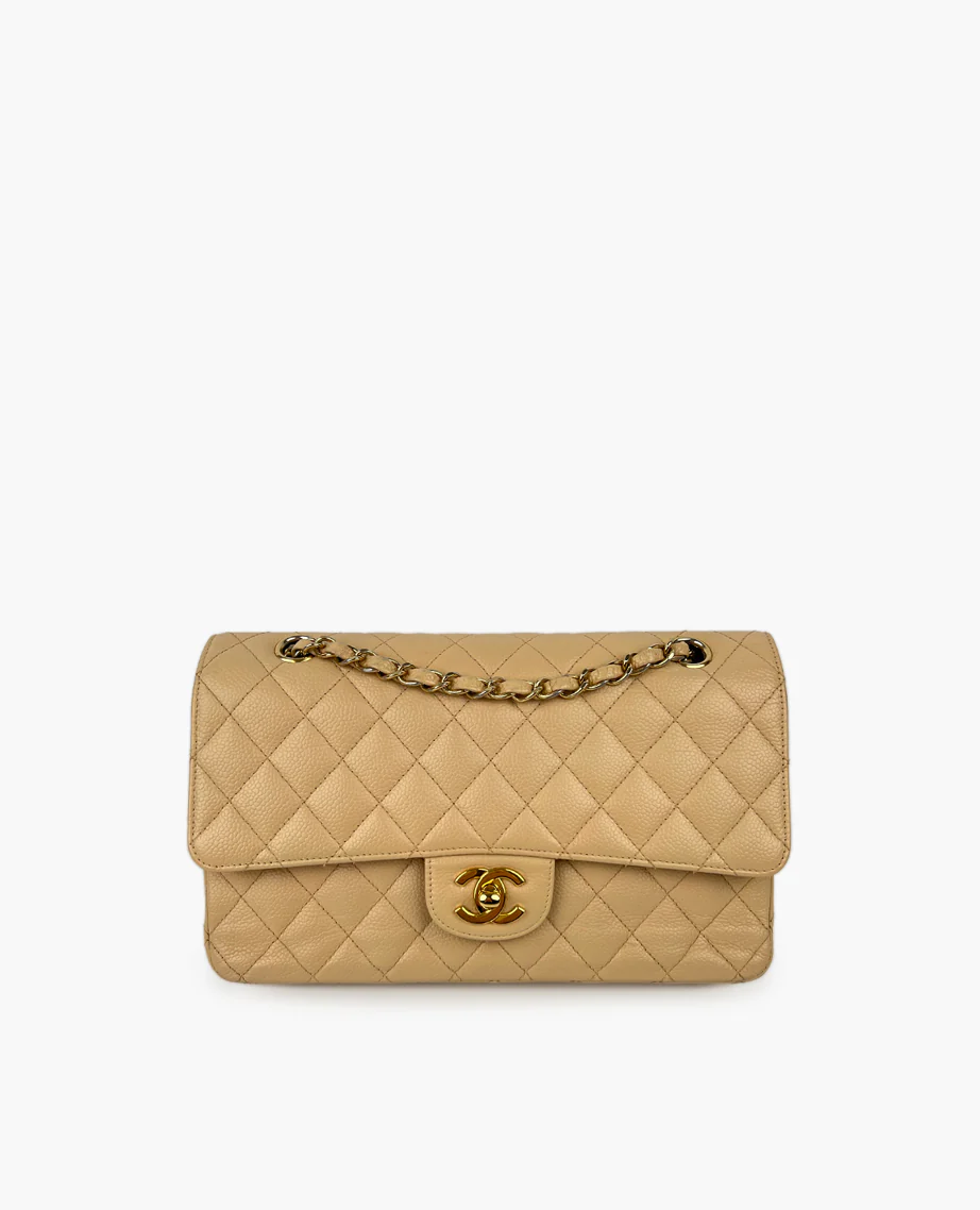 Chanel Timeless Medium Beige Caviar GHW