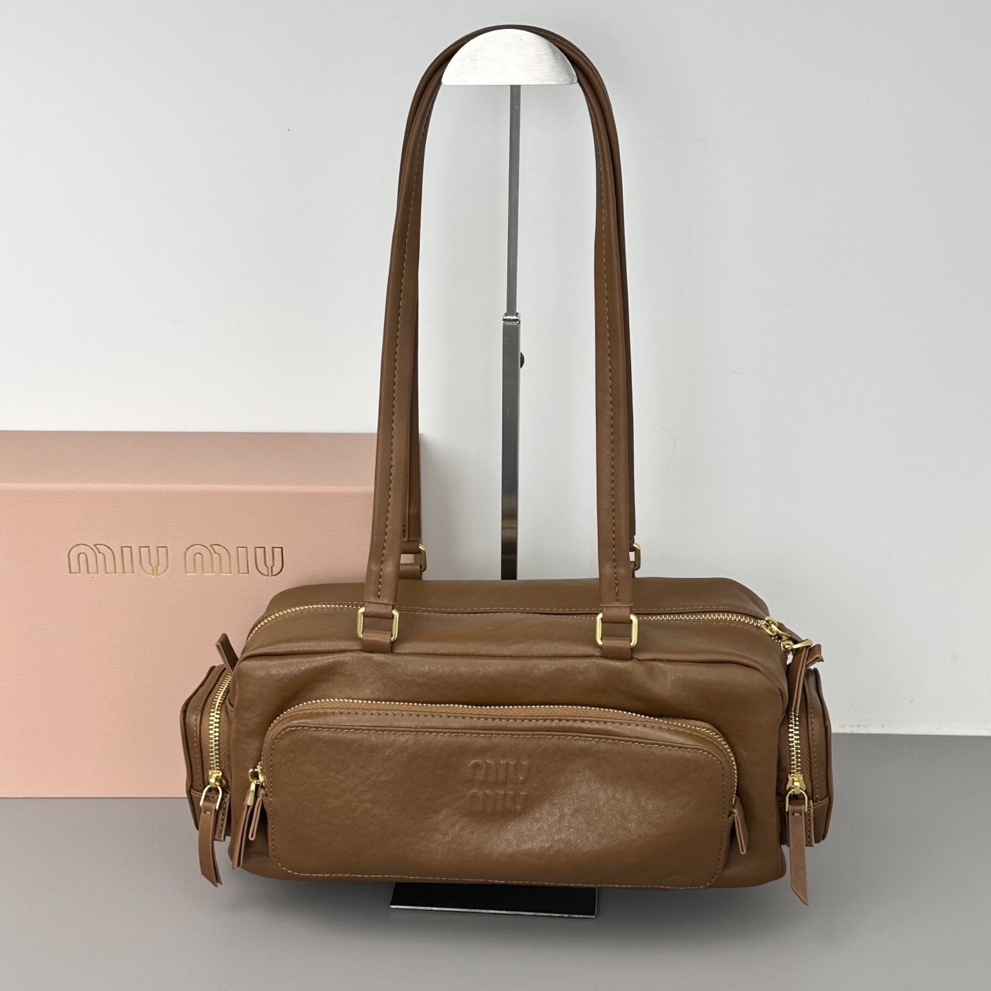 MiuMiu Pocket Bag in Washed Nappa Leather