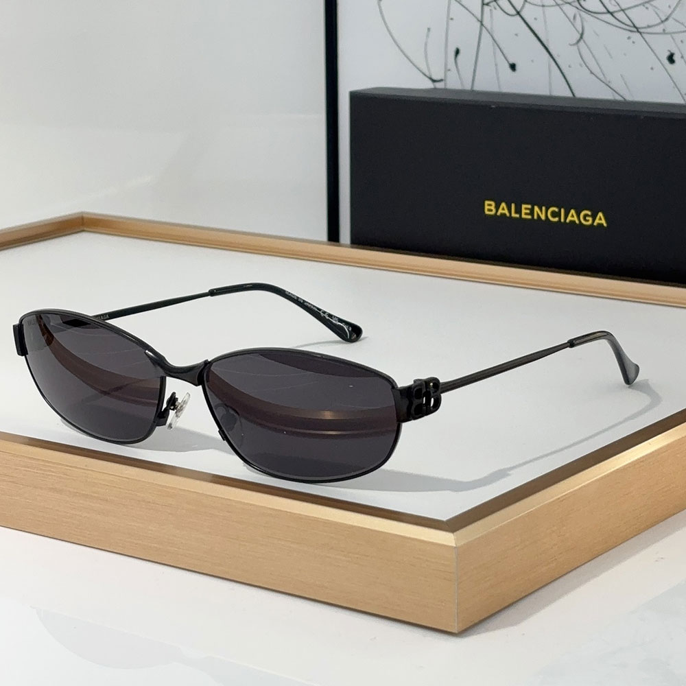 Balenciaga Metal Mirror leg hollowed Out B Letter Logo sunglasses Top quality