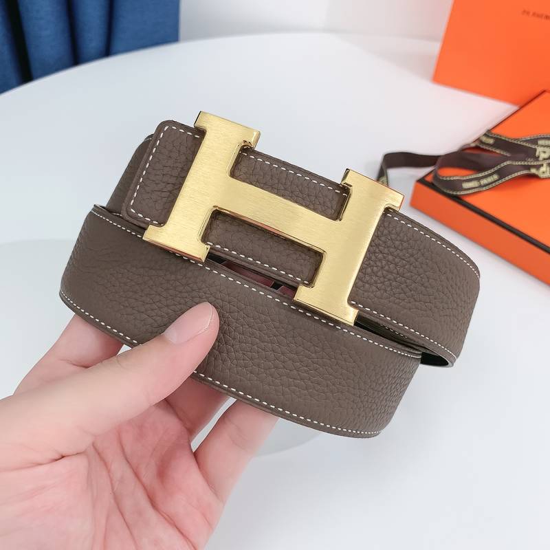 Hermes H Belt Buckle & Reversible Brown Belt 380MM