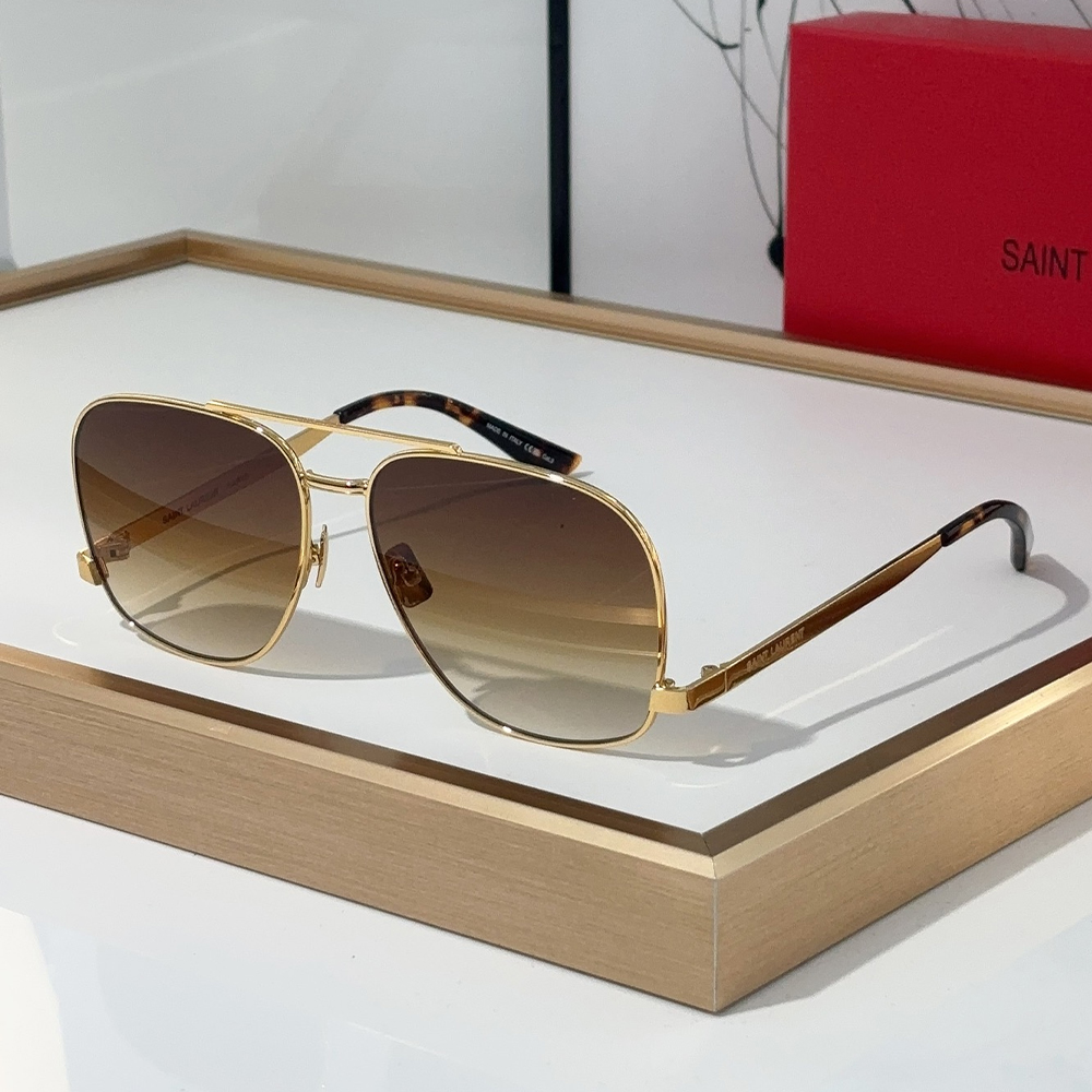 Saint Laurent YSL Metal Oval Sunglasses Top Quality