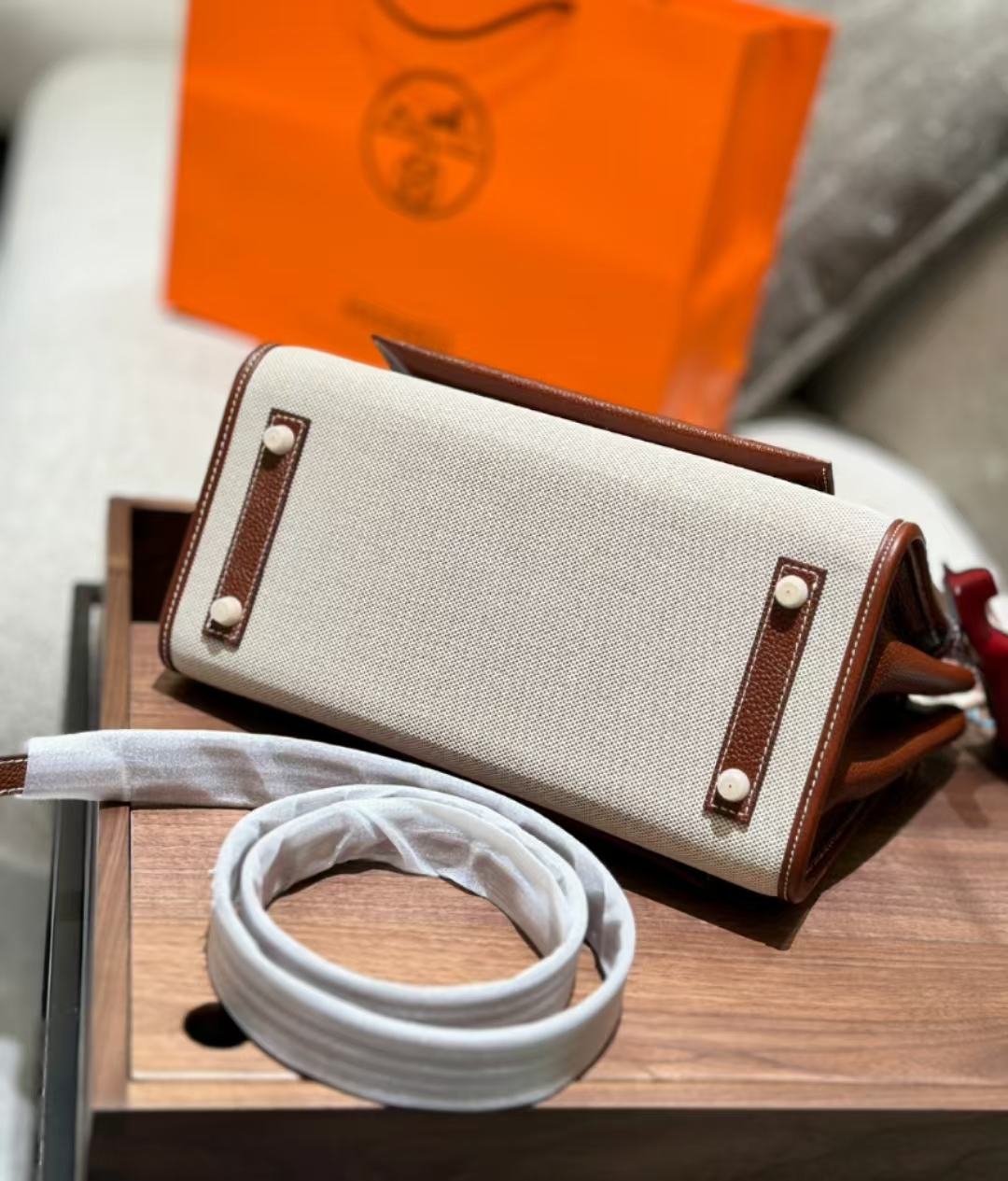 Hermes Platinum Bag Original Canvas