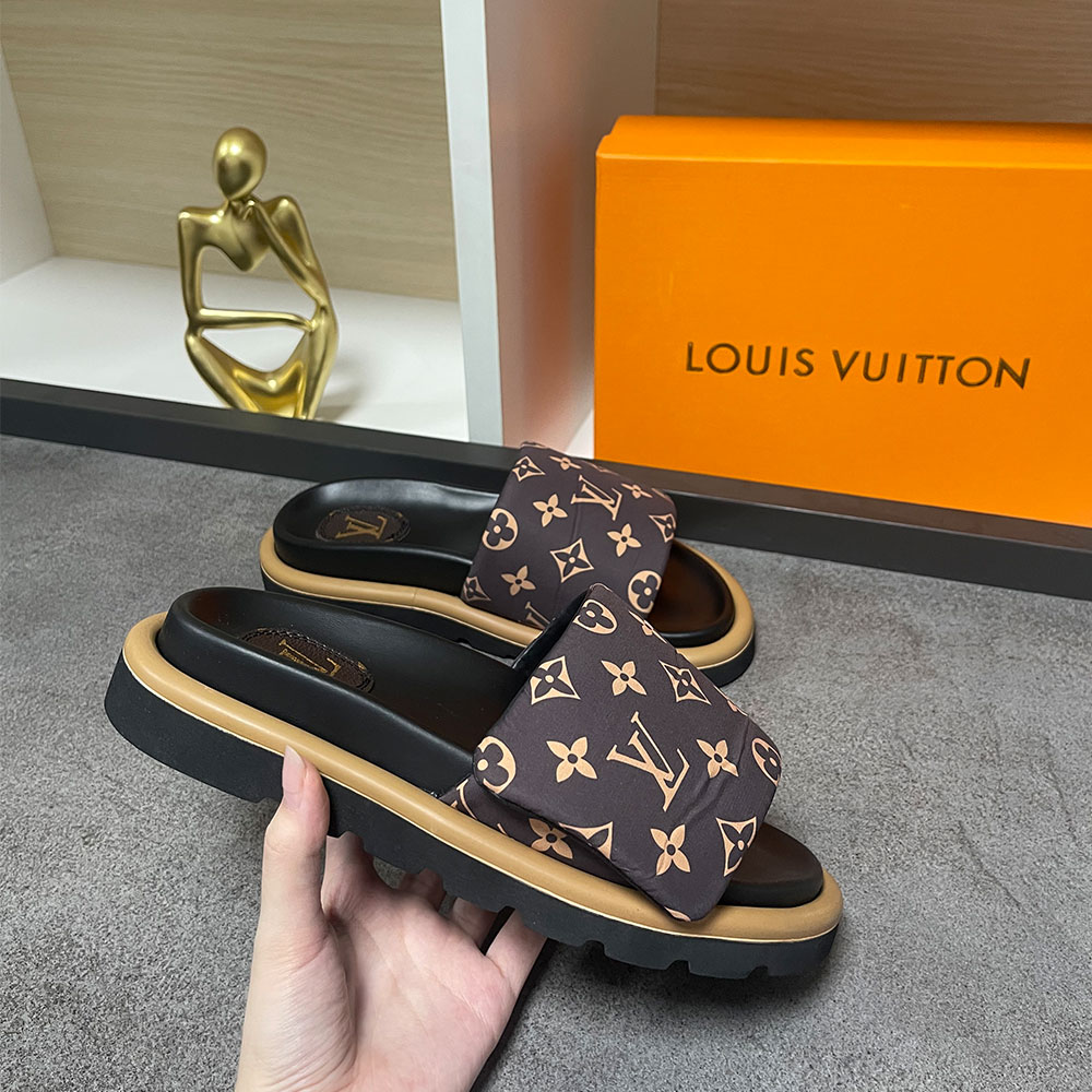 Louis Vuitton LV Pool Pillow Fabric Flat Slide Sandals