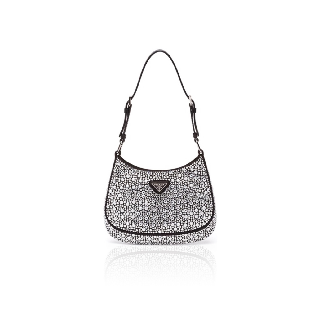 Prada Cleo Leather diamond Shoulder Bag Handbag