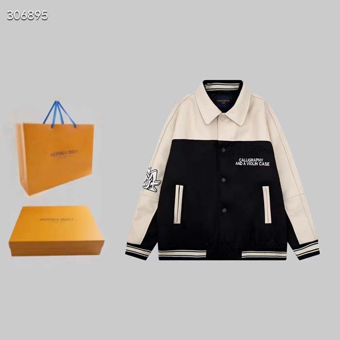 Louis Vuitton Women LV Leather And Nylon Blouson Regular Fit Embossed Vuitton Signature Calf