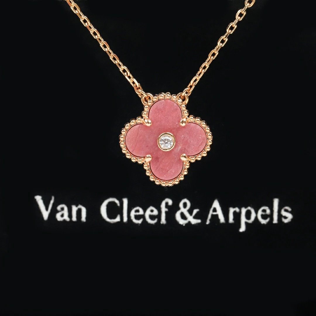 Van Cleef&Arpels VCA alhambra Natural rhodonite Necklace Jewelry