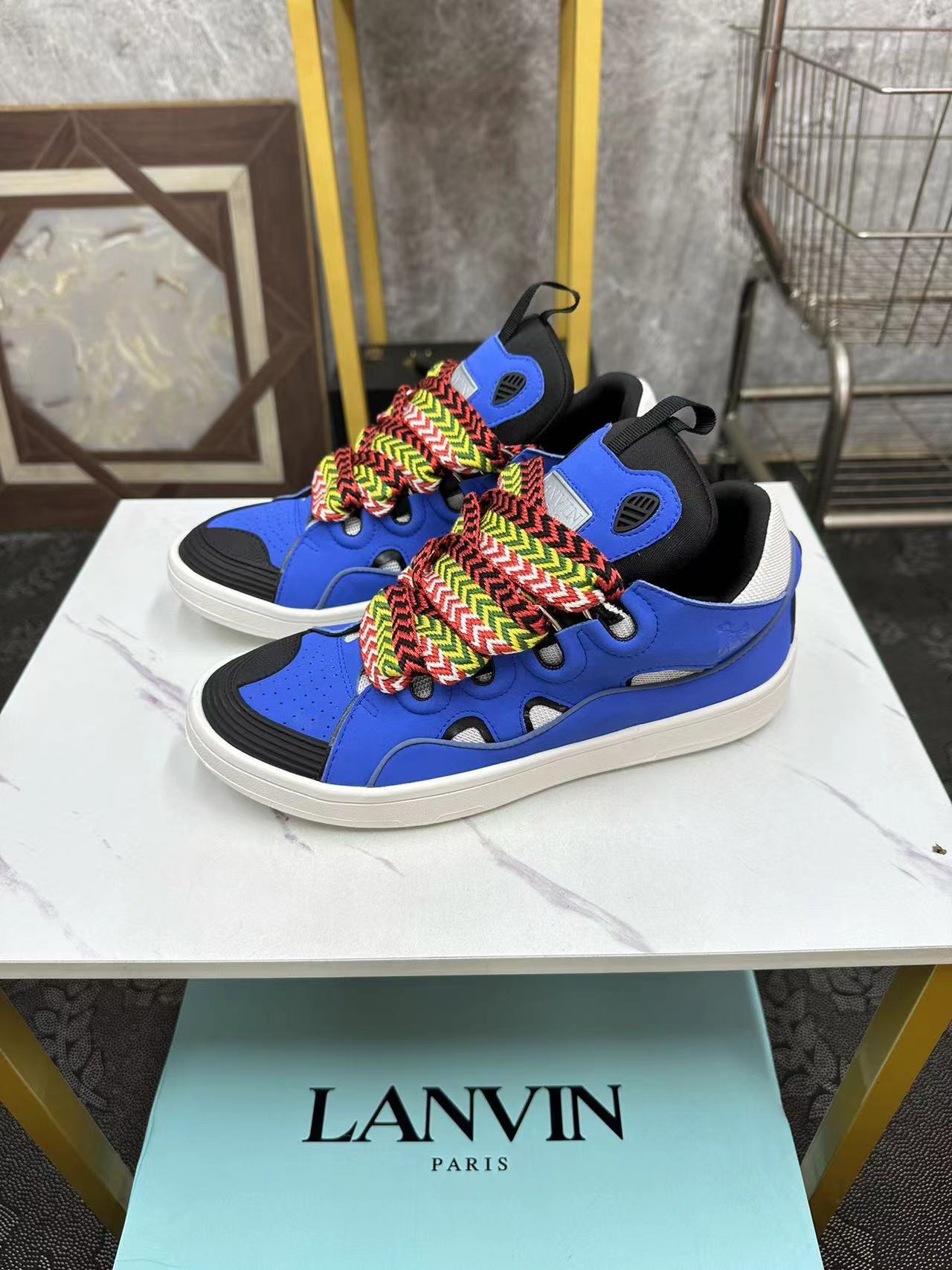 Lanvin LEATHER CURB SNEAKERS