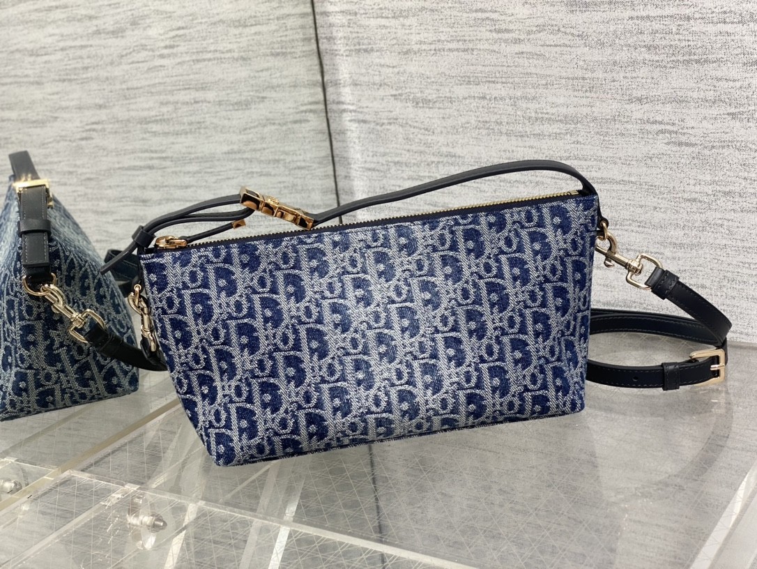 Dior Medium Denim Travel Nomad Clutch