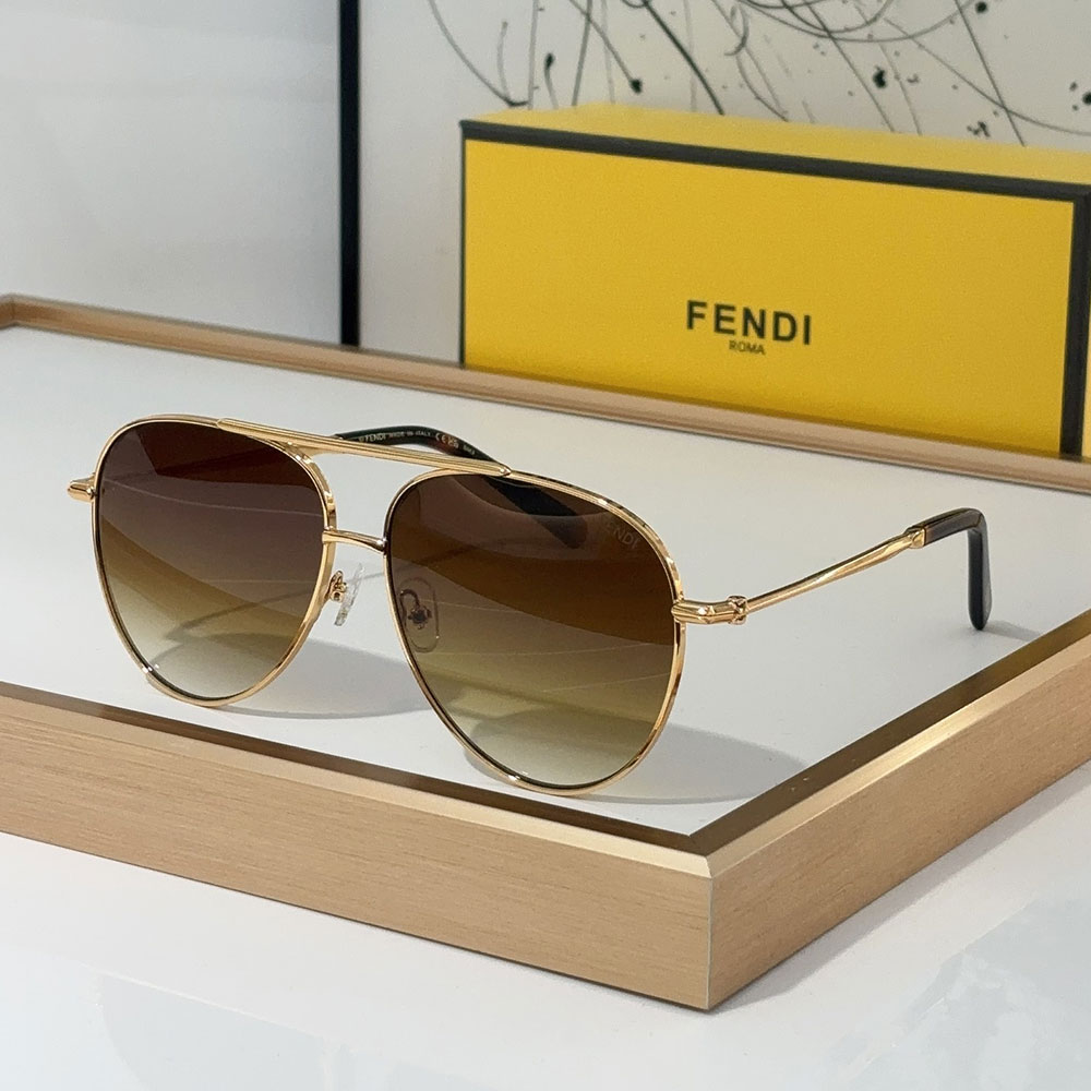 Fendi Aviator metal Sunglasses Top quality