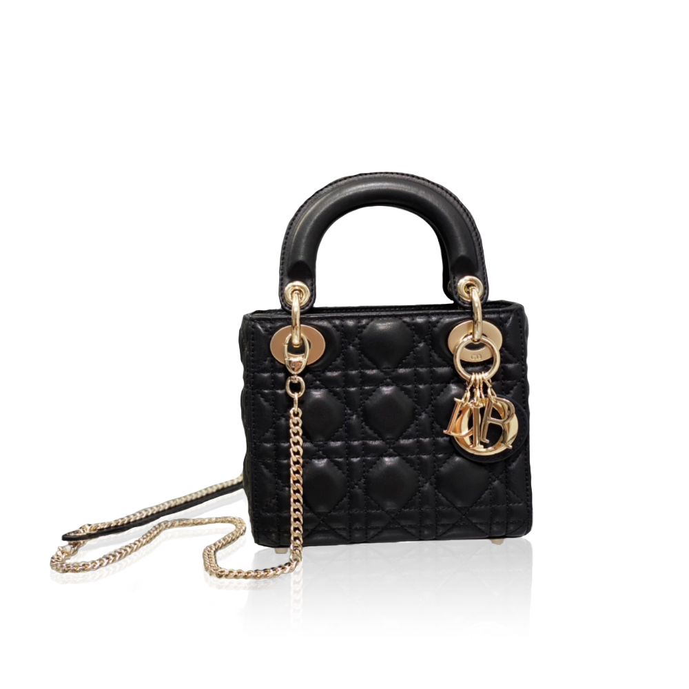 DIOR Sheepskin Fashion Black Concubine Bag