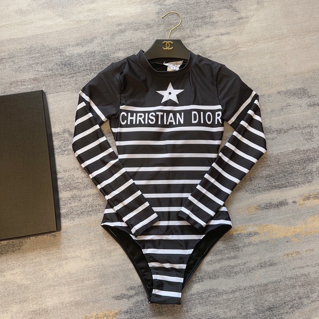 Dior long sleeved Swimsuit Swimwear