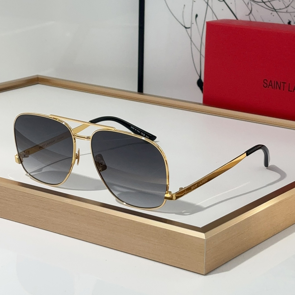 Saint Laurent YSL Metal Oval Sunglasses Top Quality