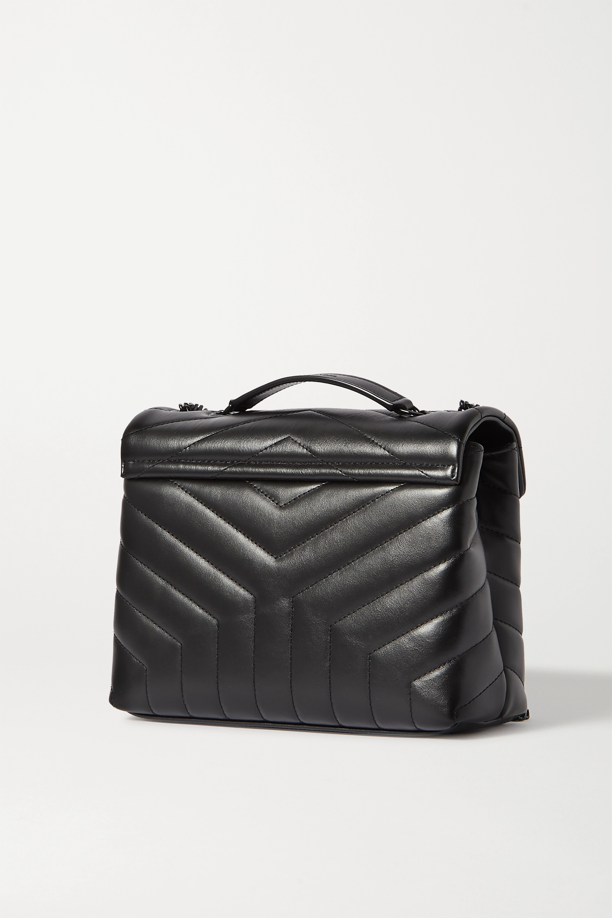 SAINT LAURENT Loulou small quilted leather shoulder bag black