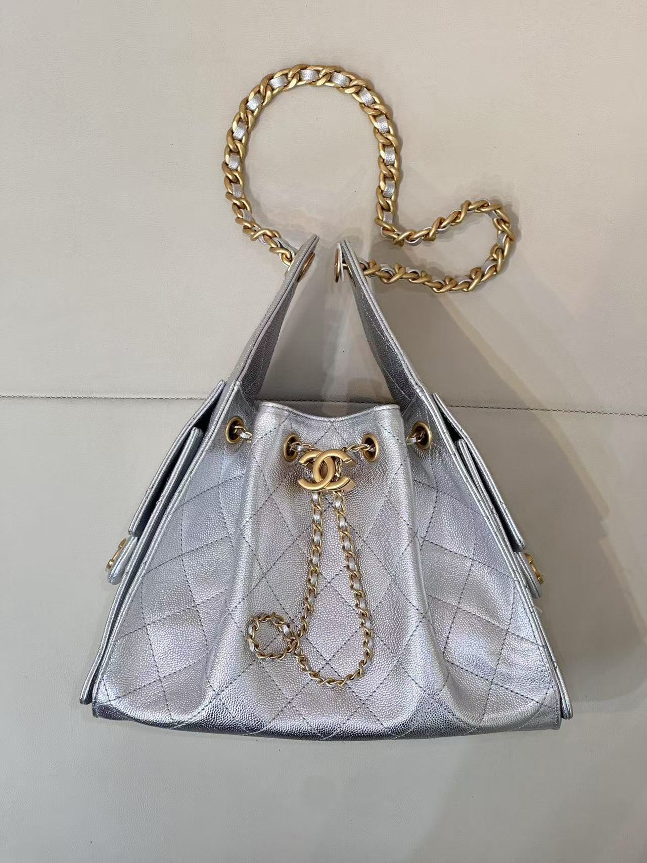 Chanel 2025 New Bag Caviar Silver Small