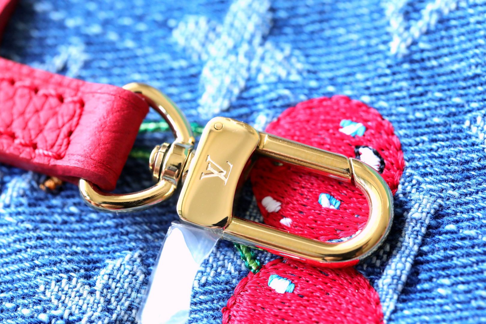 Louis Vuitton New Denim Cherry Embroidered Tote Bag M14997