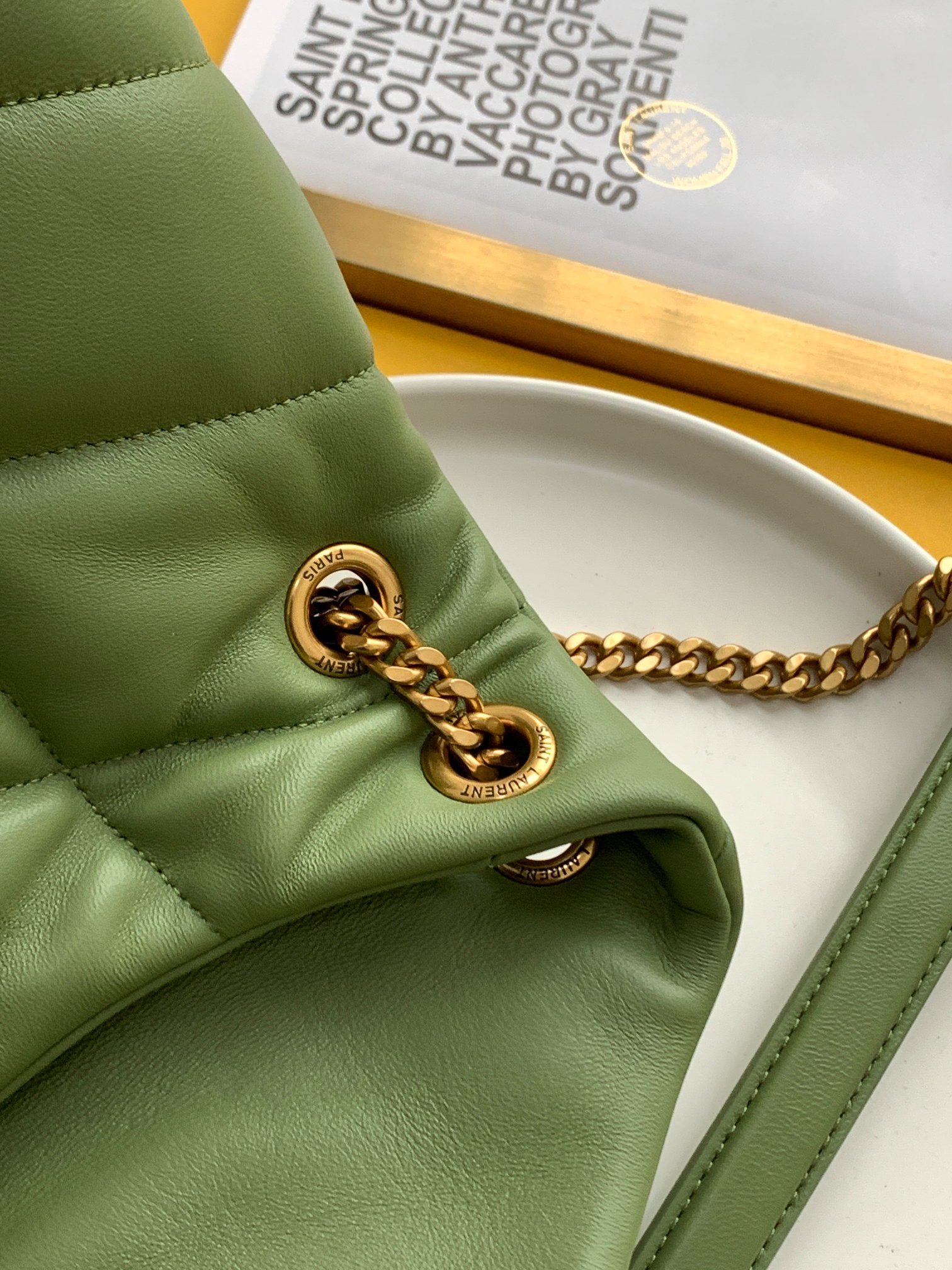 Saint Laurent Lambskin Tote Bag