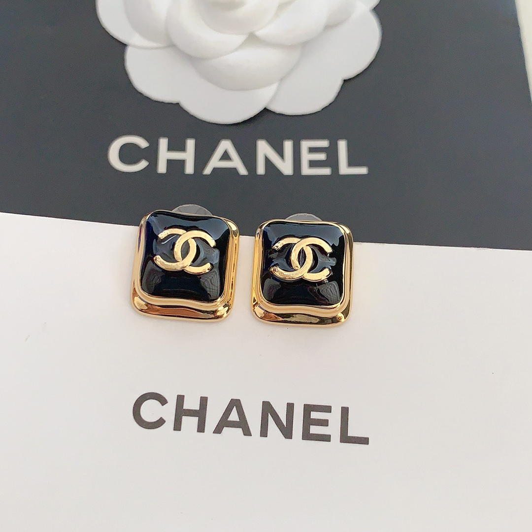 Chanel Black square earrings Jewelry