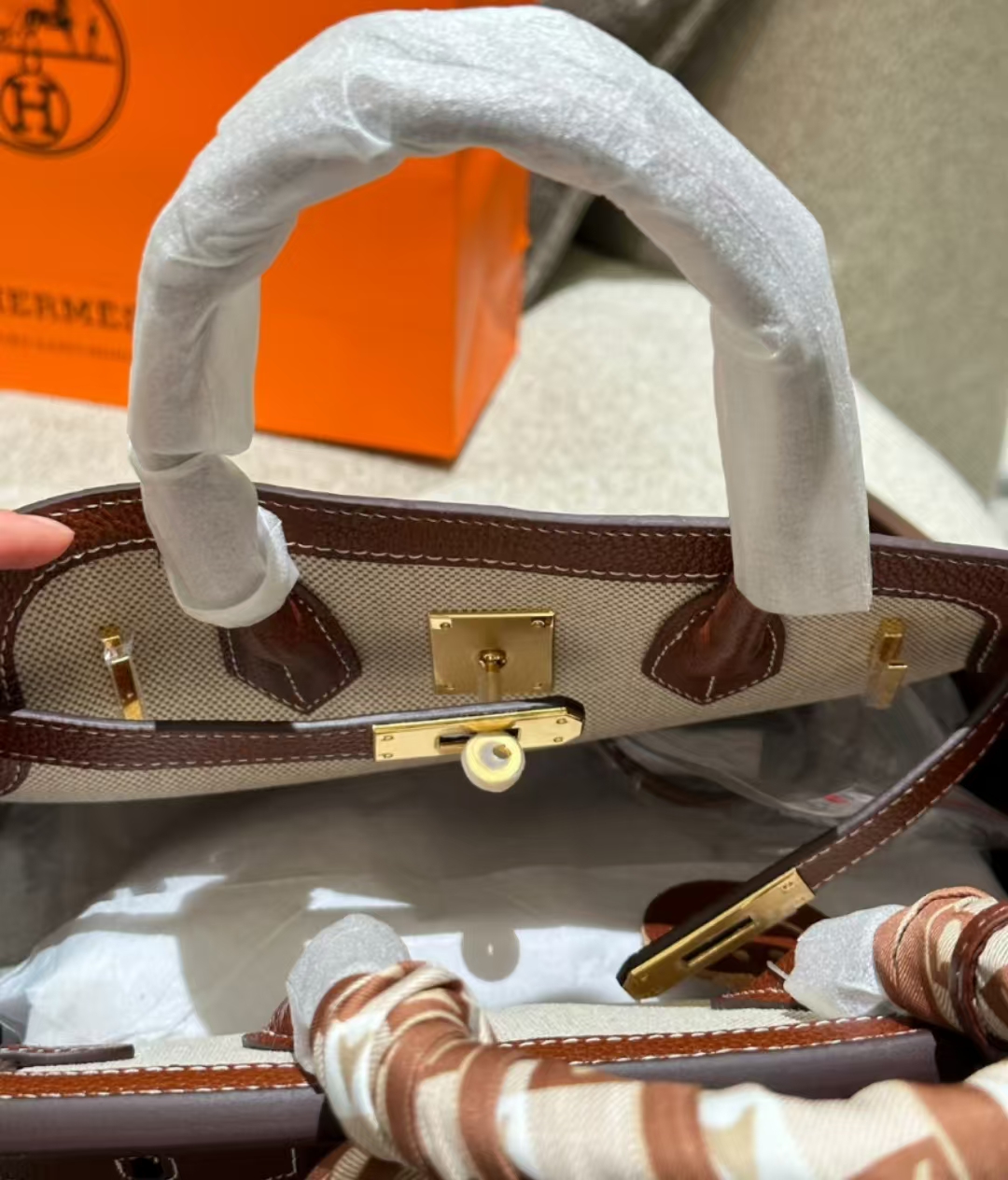 Hermes Platinum Bag Original Canvas