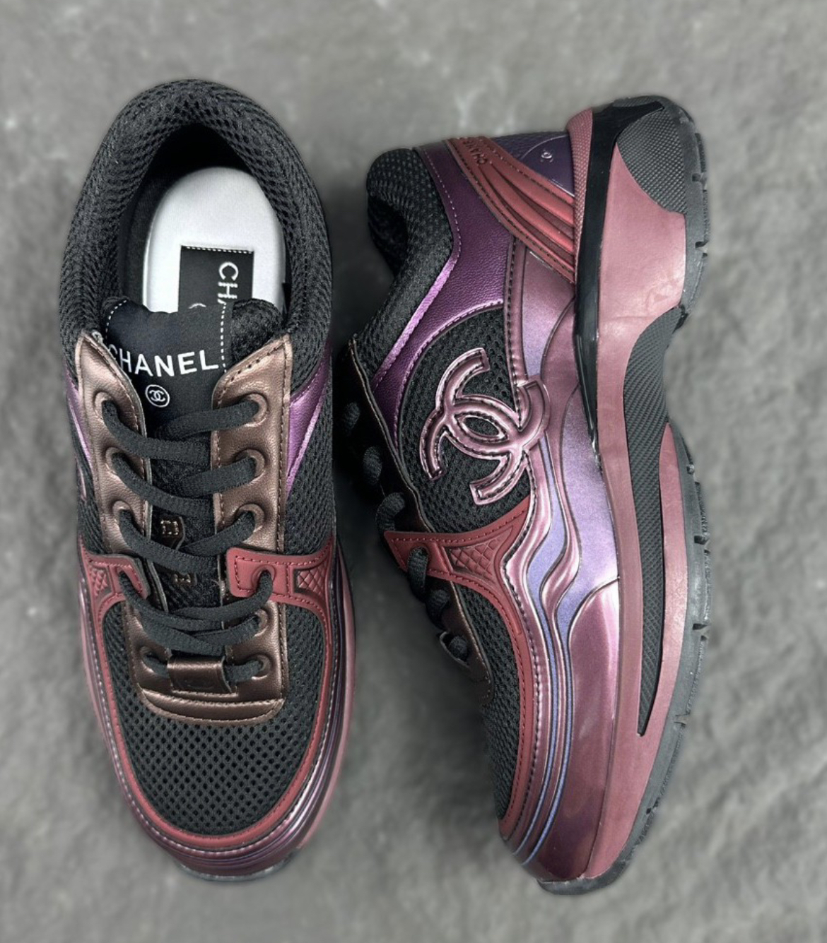 Chanel Silver Horn King series running shoes