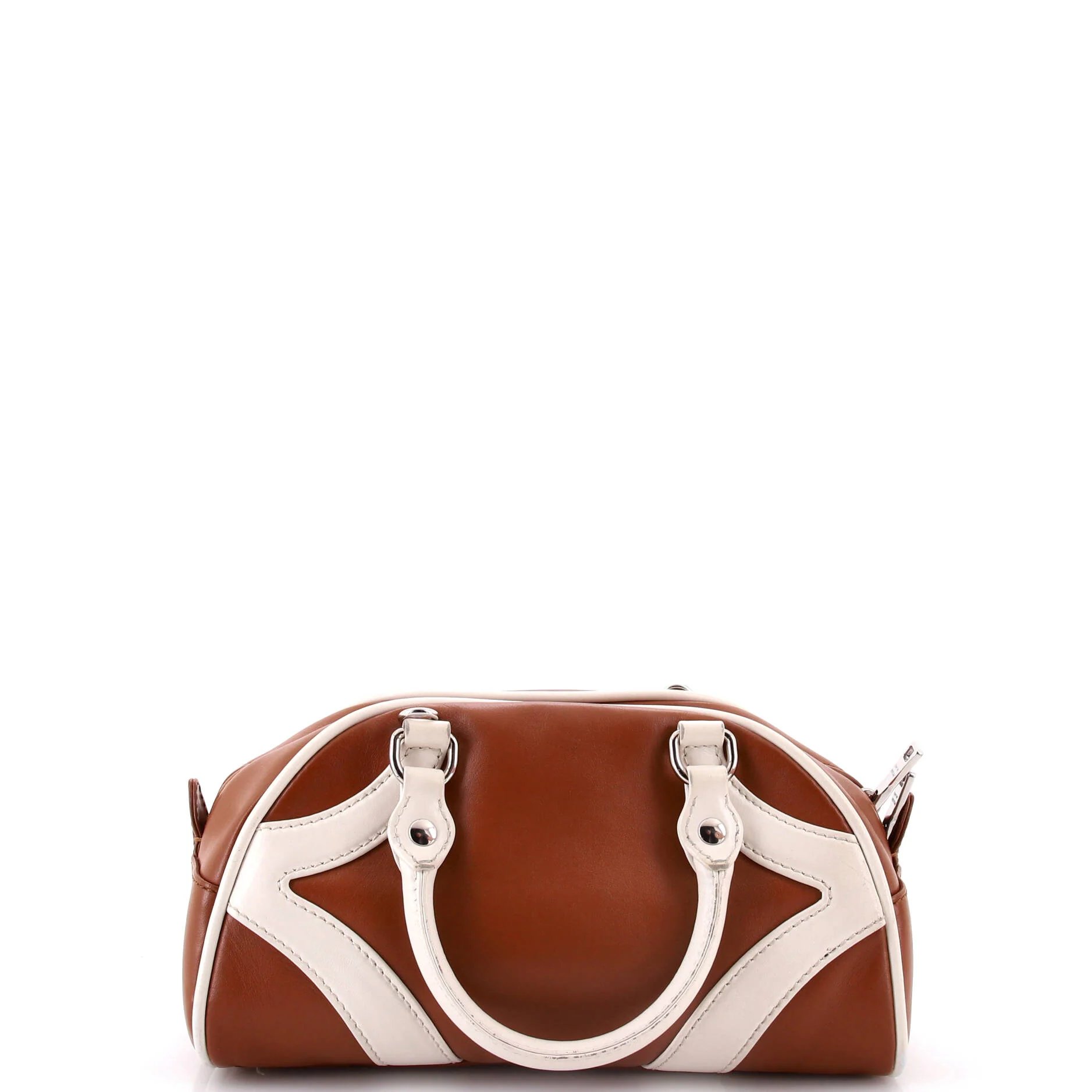 Prada Bowling Convertible Handle Bag Leather Small