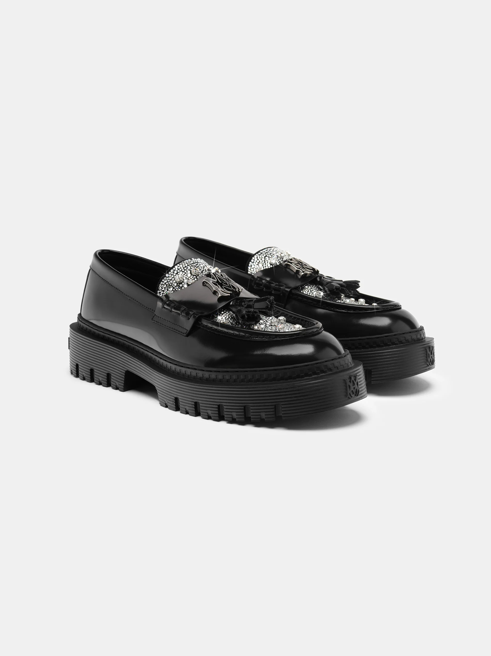 AMIRI MA TASSLE CRYSTAL JUMBO LOAFER - Black